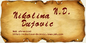 Nikolina Dujović vizit kartica
